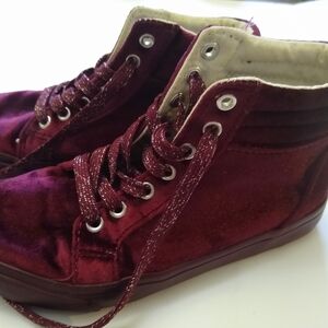 Old Navy Velvet Burgundy High-Top Sneakers